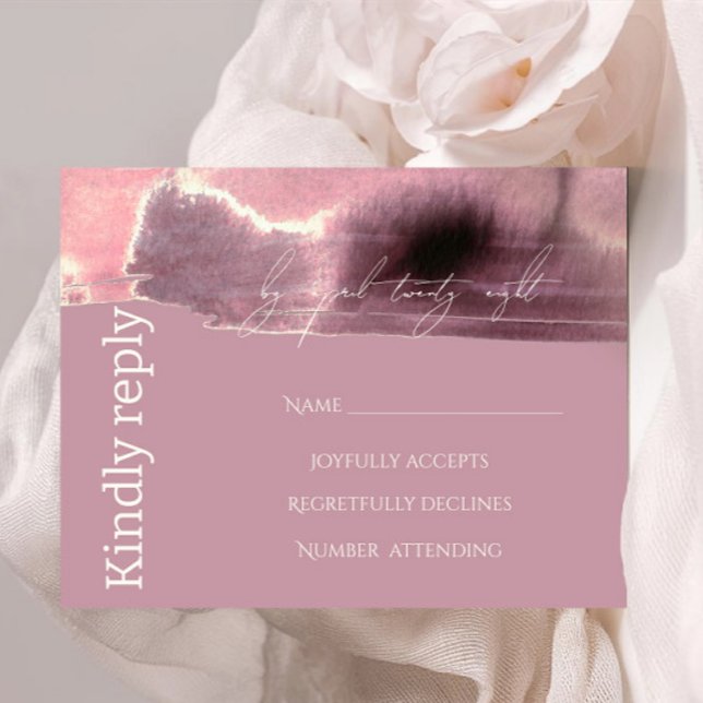Modern, Simple Mauve Dusty Rose RSVP Card (Creator Uploaded)