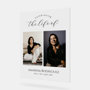Modern Simple Memorial Funeral Photo Welcome Sign