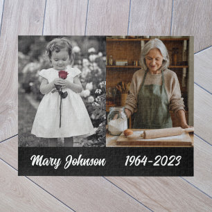 Modern Simple Memorial Photo Jigsaw Puzzle