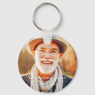Modern Simple Memorial Remembrance Custom Photo Key Ring