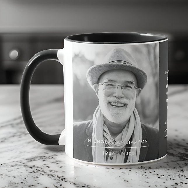 Modern Simple Memorial Remembrance Quote Photo Mug (Creator Uploaded)