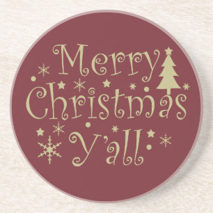 Modern Simple Merry Christmas party Coaster