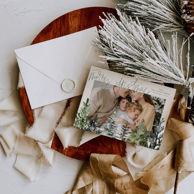 Modern Simple Merry Christmas Photo Christmas Card (Creator Uploaded)