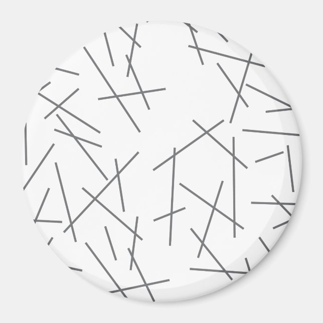 Modern, simple, messy graphic line pattern magnet (Front)