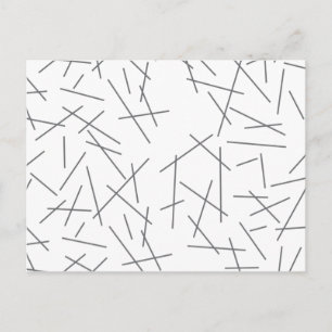 Modern, simple, messy graphic line pattern postcard