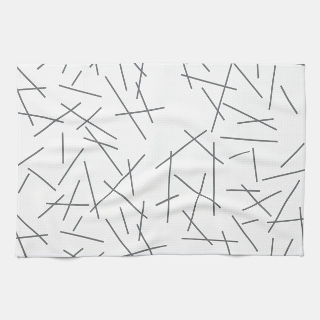 Modern, simple, messy graphic line pattern tea towel (Horizontal)