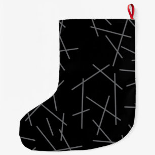 Modern, simple, messy, trendy graphic line pattern large christmas stocking