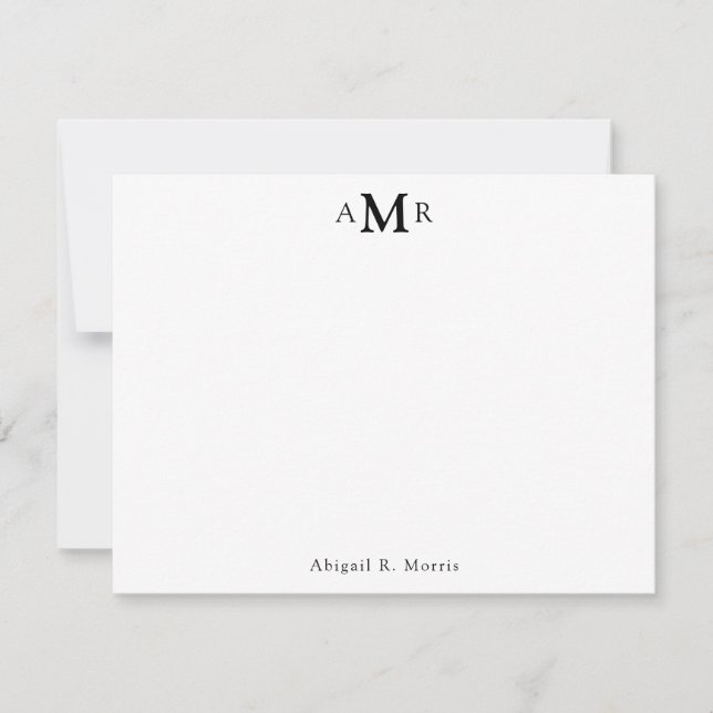 Modern Simple MInimal 3 Monogram Initial Business  Card (Front)