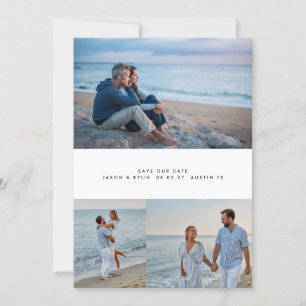 modern simple minimal 4 collage photo  save the date