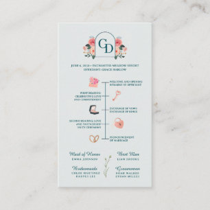 Modern simple minimal Classy Wedding Timeline  Enclosure Card