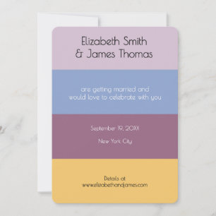 Modern Simple Minimal Contemporary Wedding Invitation