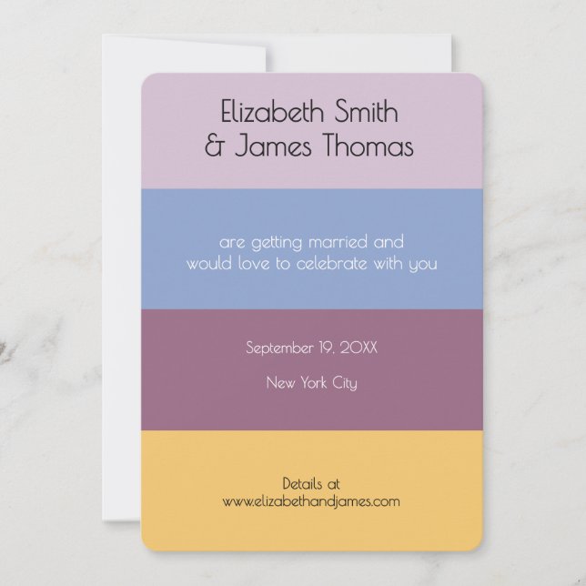 Modern Simple Minimal Contemporary Wedding Invitation (Front)