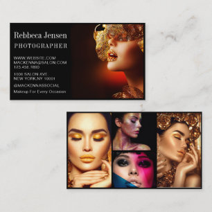 Modern Simple Minimal Photo QR Code Social Media  Business Card