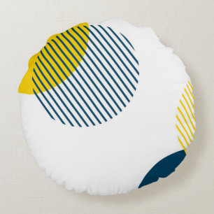 Modern, simple, minimal, trendy urban abstract art round cushion