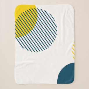 Modern, simple, minimal, trendy urban abstract art sherpa blanket