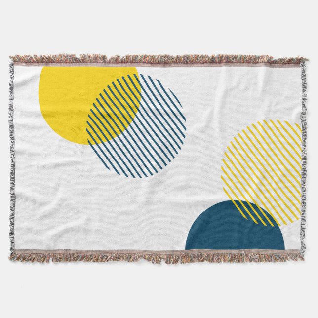 Modern, simple, minimal, trendy urban abstract art throw blanket (Front)