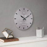 Modern Simple Minimal Wedding Anniversary Keepsake Large Clock<br><div class="desc">A modern,  simple,  classy,  elegant,  personalised wedding anniversary keepsake clock featuring modern typography and a brushed metal background. A nice custom wedding or anniversary gift for a young - and young at heart - couple celebrating their 1st,  3rd,  5th,  10,  25th or 50th anniversary.</div>