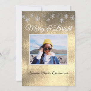 Modern Simple Minimal  Yellow Gold Christmas Announcement