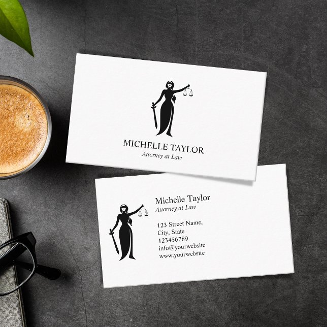 Modern Simple Minimalist Attorney Lawyer Office Business Card (Creator Uploaded)