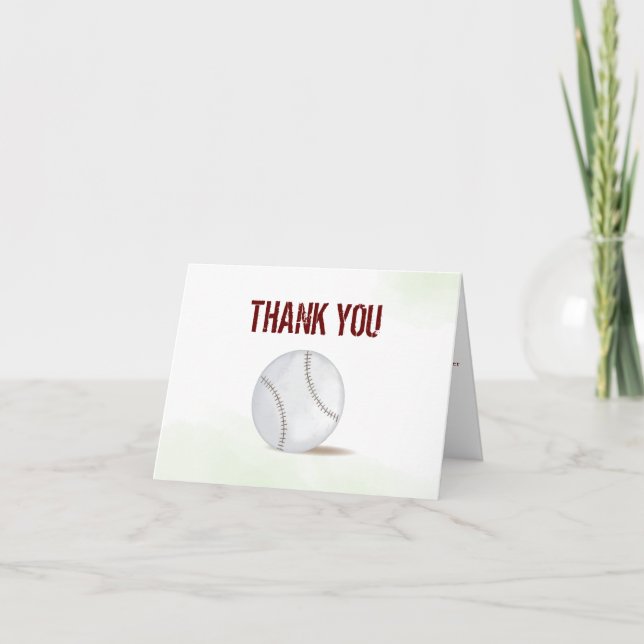 Modern Simple Minimalist Baseball Thank You (Front)