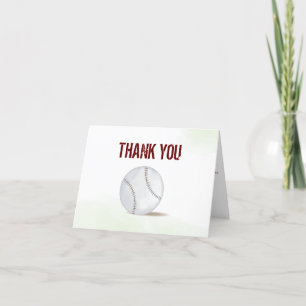 Modern Simple Minimalist Baseball Thank You Card