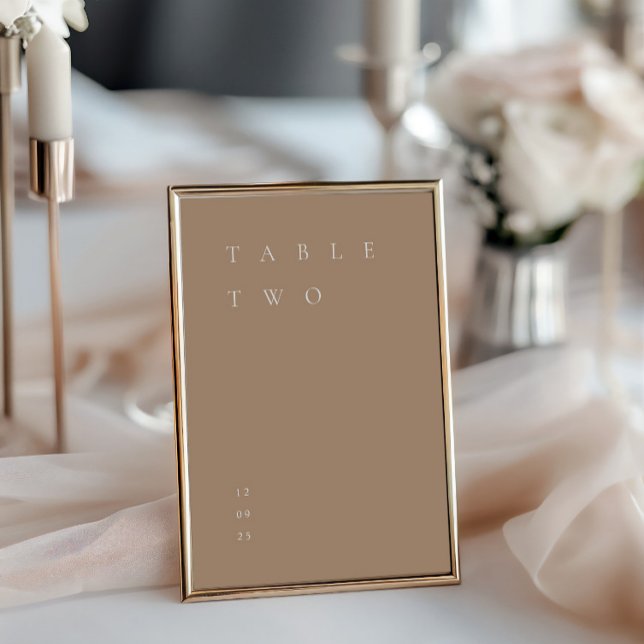 Modern Simple Minimalist Beige Tan Table Number (Modern Simple Minimalist Beige Tan Table Number)