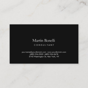 Modern Simple Minimalist Black Colour Business Car Business Card