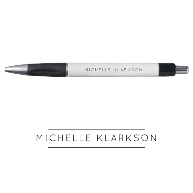 Modern Simple Minimalist Black White Monogram  (Modern Simple Minimalist Black White Monogram Pen)