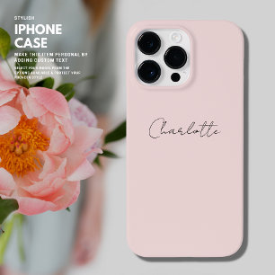 Modern Simple Minimalist Blush Script Personalized Case-Mate iPhone 14 Pro Max Case