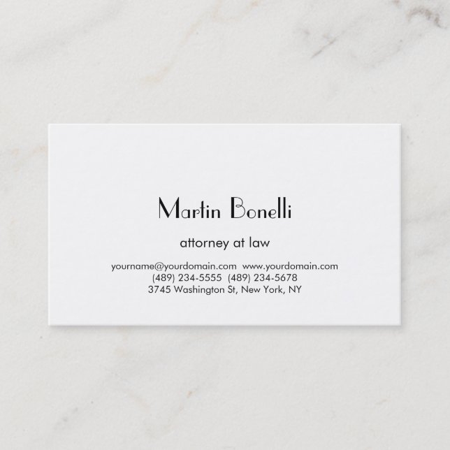 Modern Simple Minimalist Calligraphy Business Card (Front)