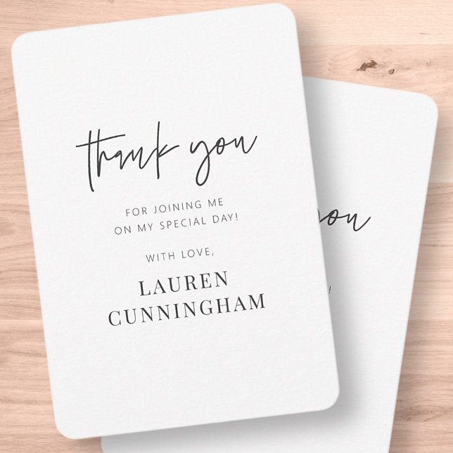 Modern Simple Minimalist Chic Thank You Card (Creator Uploaded)