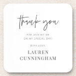 Modern Simple Minimalist Chic Thank You Coaster<br><div class="desc">Design is composed of modern chic typography with sans serif and serif font.</div>
