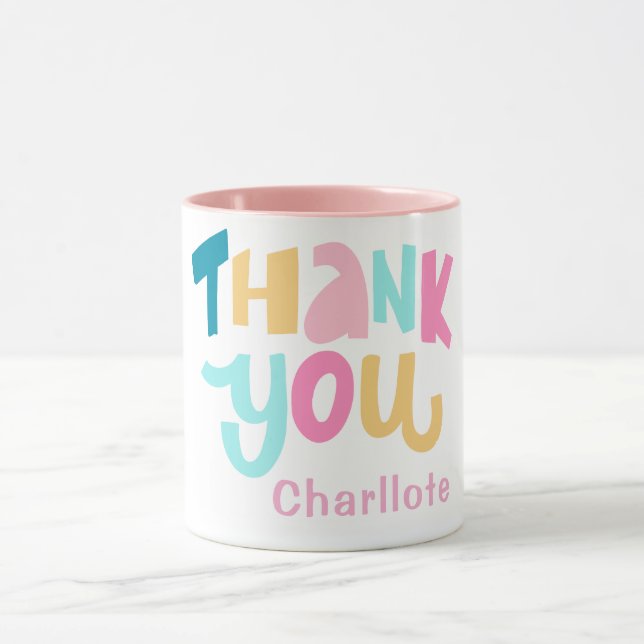 Modern Simple Minimalist Chic Thank You  Mug (Center)