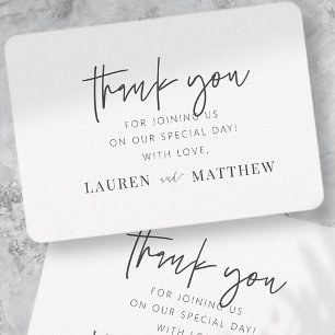 Modern Simple Minimalist Chic Wedding Thank You