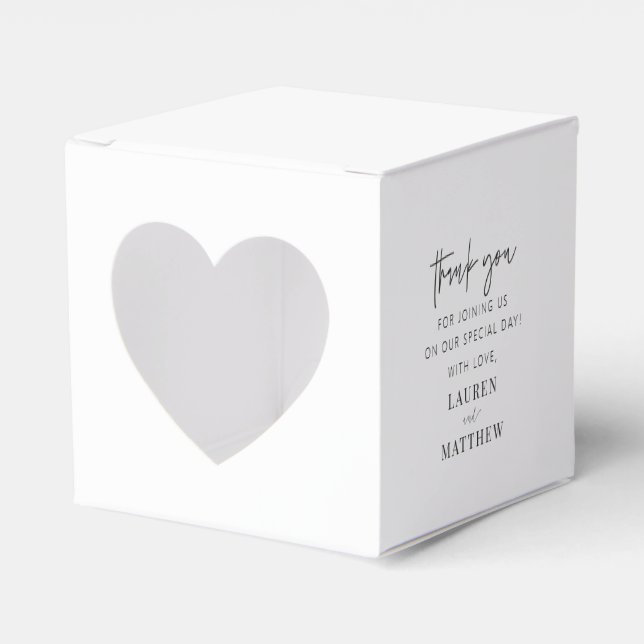 Modern Simple Minimalist Chic Wedding Thank You Favour Box (Front Side)