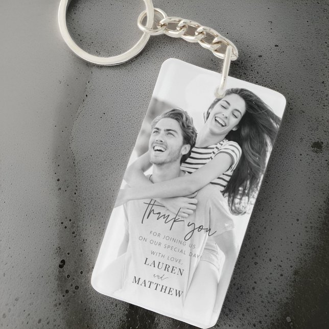 Modern Simple Minimalist Chic Wedding Thank You Key Ring (Creator Uploaded)