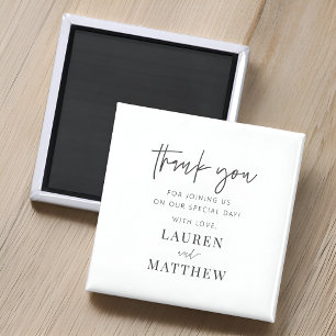 Modern Simple Minimalist Chic Wedding Thank You Magnet