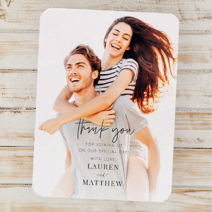 Modern Simple Minimalist Chic Wedding Thank You Magnet