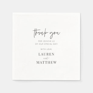 Modern Simple Minimalist Chic Wedding Thank You Napkin
