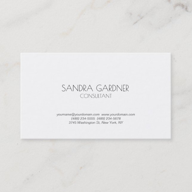 Modern Simple Minimalist Creative Consultant Business Card (Front)