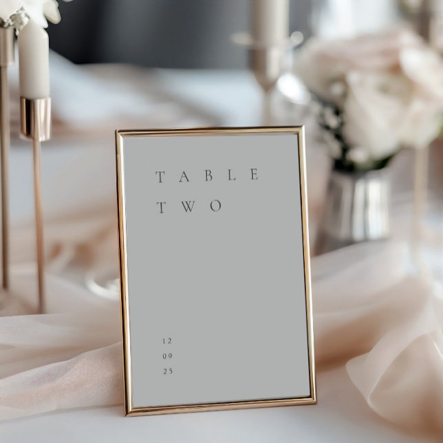 Modern Simple Minimalist Dusty Blue Table Number (Modern Simple Minimalist Dusty Blue Table Number)