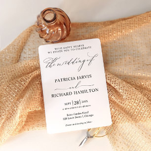 Modern Simple Minimalist Elegant Wedding Invitation