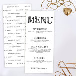 Modern simple minimalist floral wedding menu cards<br><div class="desc">Black and white minimalist simple modern floral wedding menu cards.</div>