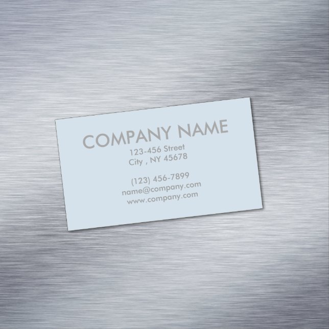 modern simple Minimalist girly chic ice blue Magnetic Business Card (In Situ)