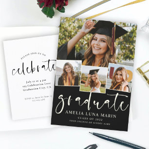 Modern Simple Minimalist Graduation Invitation Postcard