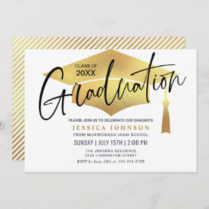 Modern Simple Minimalist Graduation Party Invitation