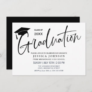 Modern Simple Minimalist Graduation Party Invitation