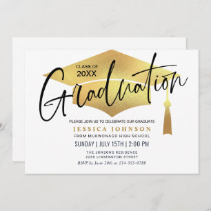 Modern Simple Minimalist Graduation Party Invitation