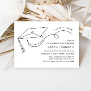 Modern Simple Minimalist Graduation Party Invitation