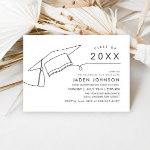 Modern Simple Minimalist Graduation Party Invitation
